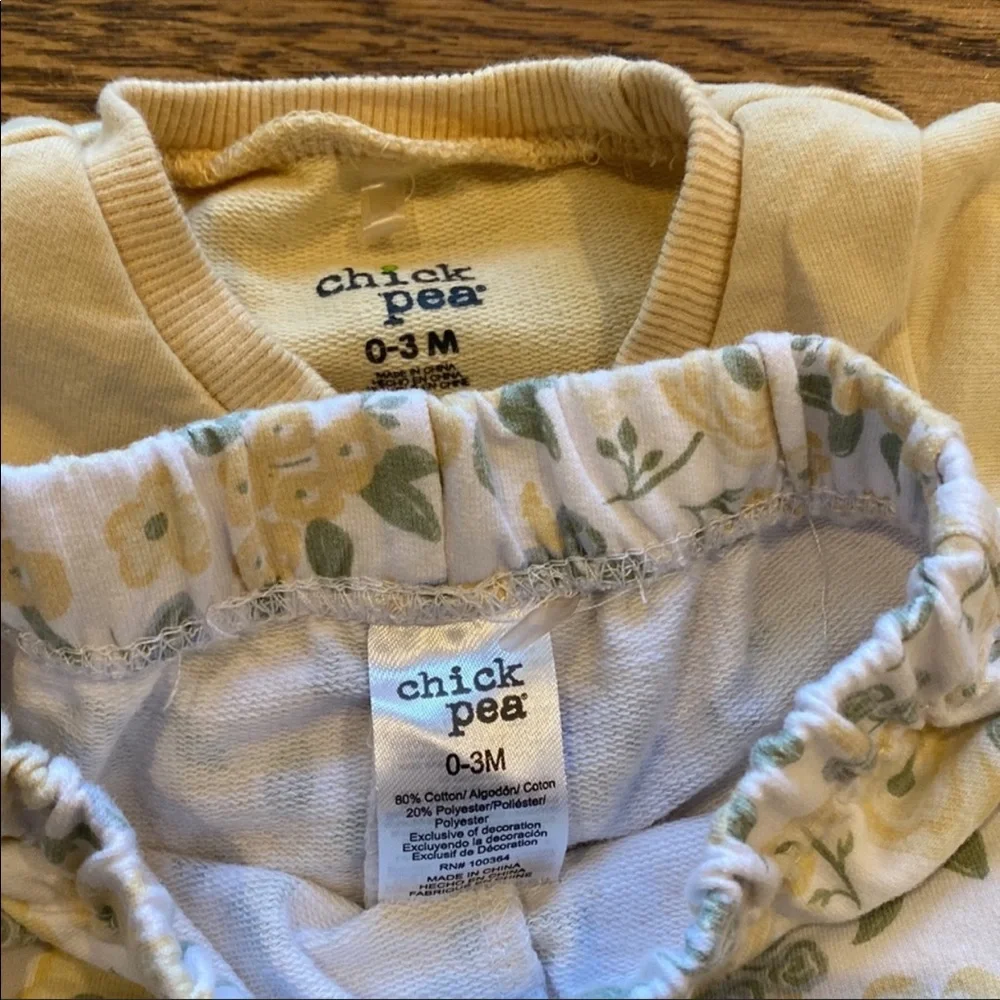 chick pea 2 piece set / 0-3 months - Picture 2 of 2
